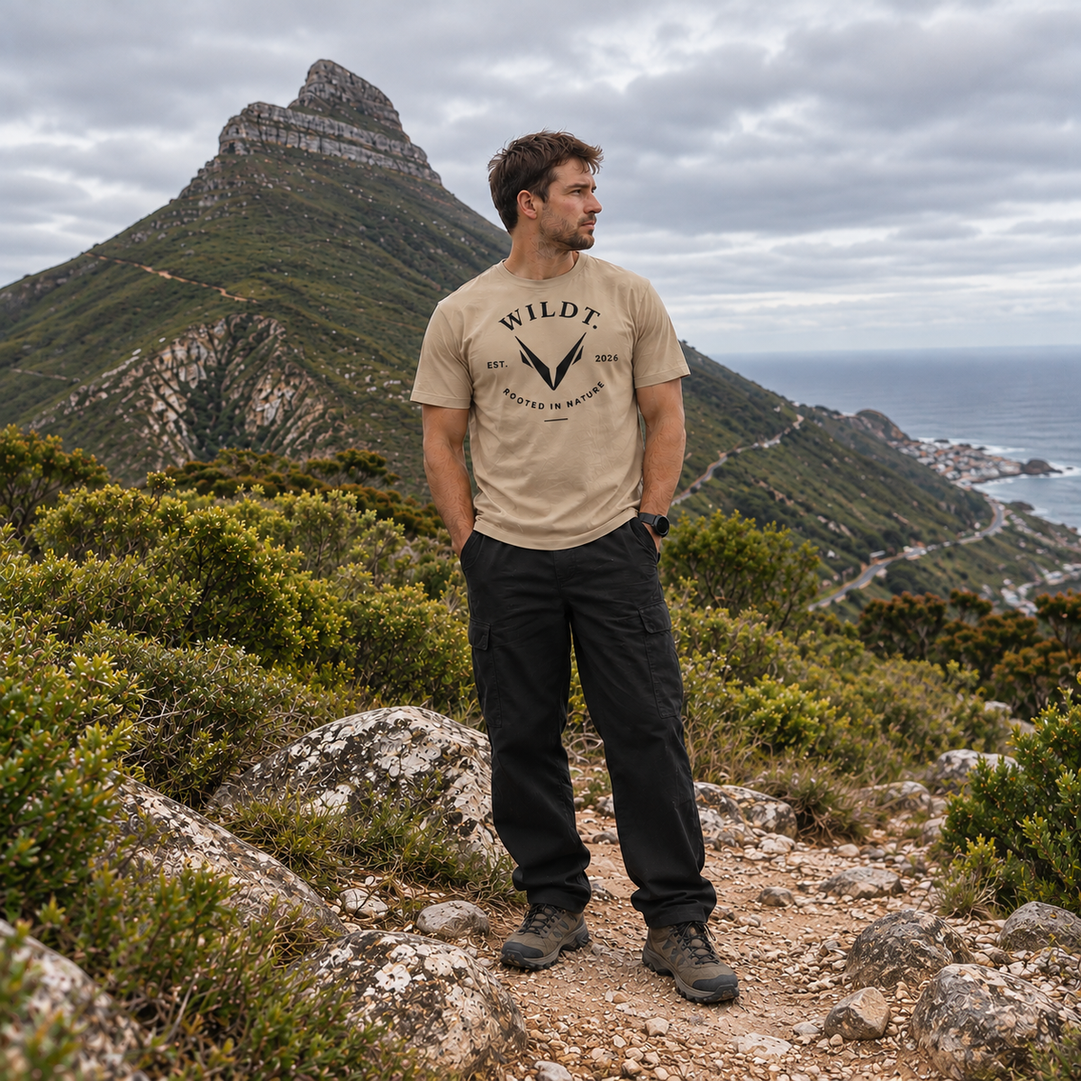 Mens Premium T-Shirt (Stone) 100% Cotton