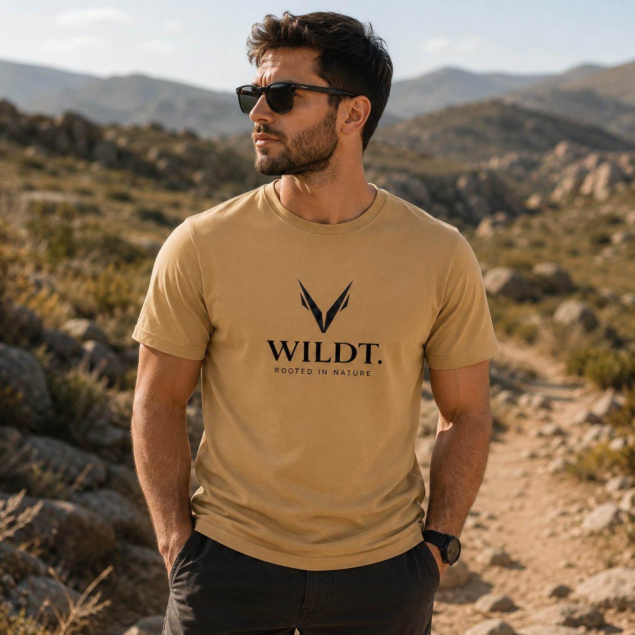 WILDT MENS T-Shirt (Stone)