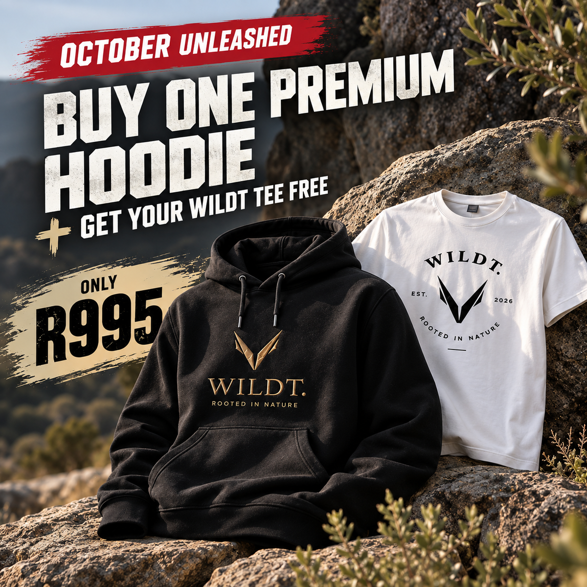 Mens Hoodie + FREE White T-Shirt