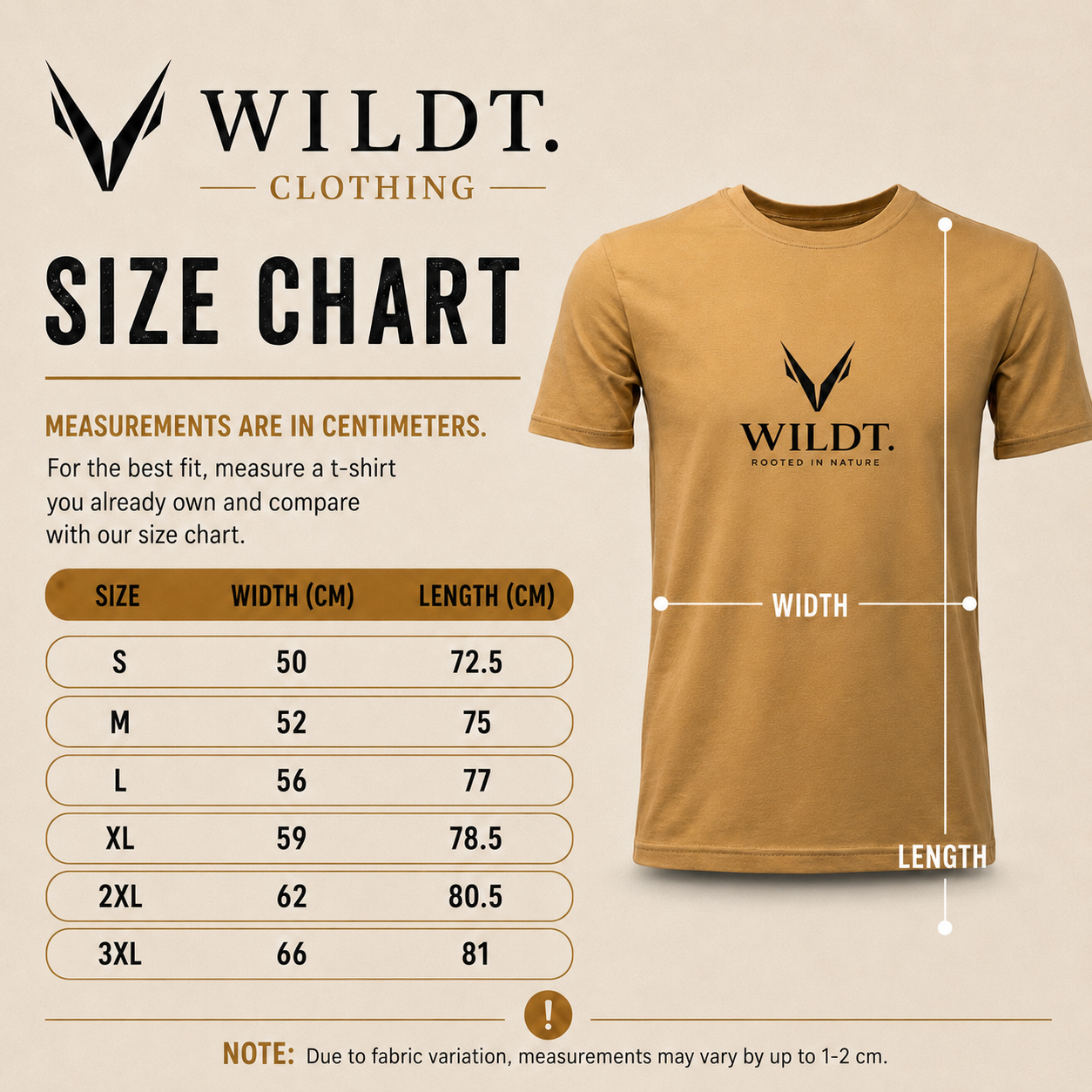 WILDT MENS T-Shirt (Stone)