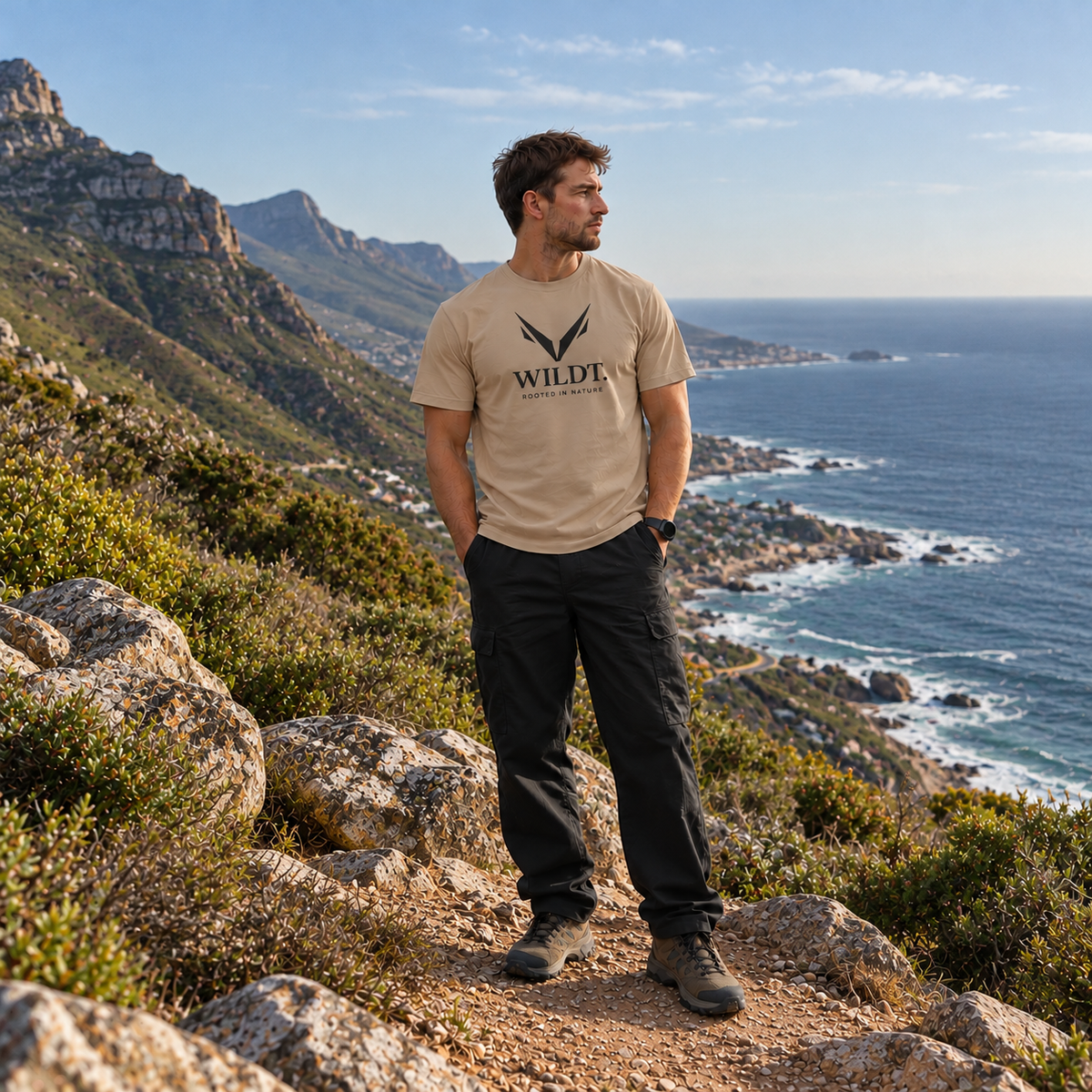 Mens T-Shirt (Stone) 100% Cotton