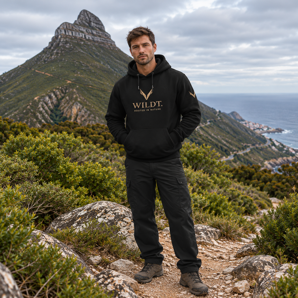 Mens Heavyweight Fleece Hoodie (Black)