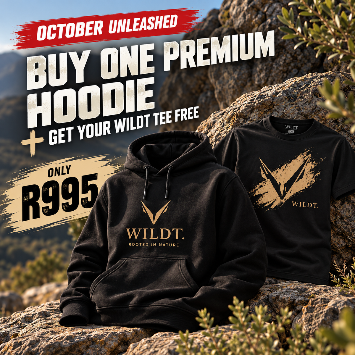 Mens Hoodie + FREE Black T-Shirt