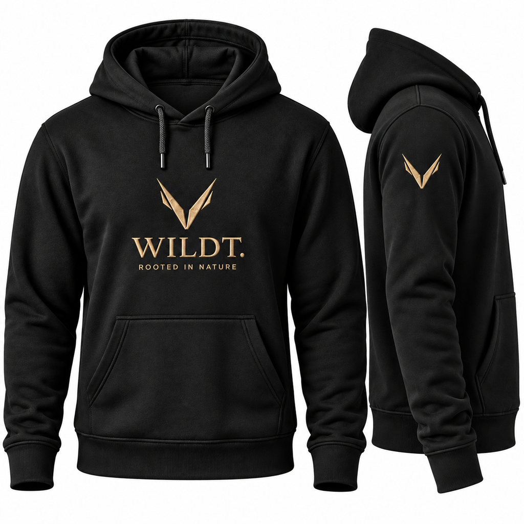 Mens Heavyweight Fleece Hoodie (Black)